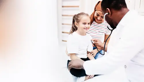 Child having medical examination