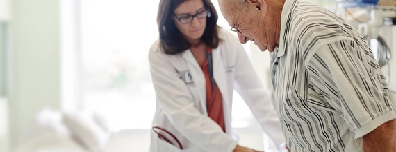 Elderly gentleman at a doctor's appointment