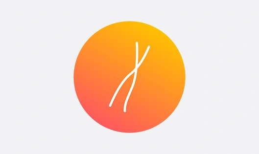 Orange gradient icon of a gene