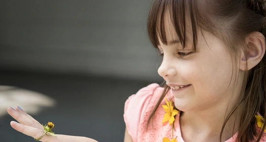 A girl with a flower