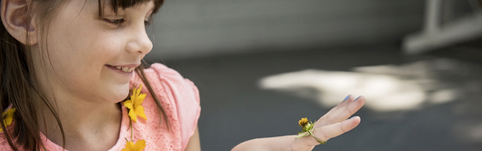 A girl with a flower