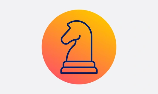 Orange gradient icon of a chess piece