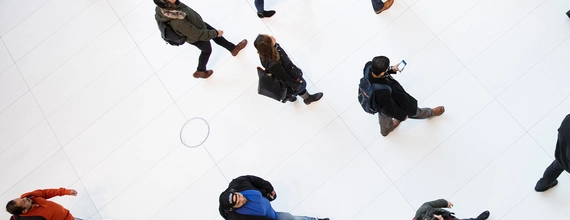 People walking taken from above